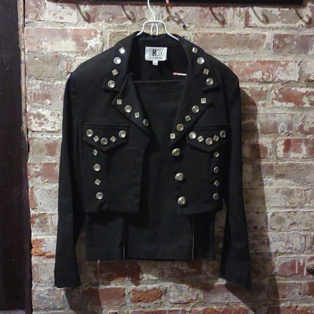 SHOX CLOTHING INC. VINTAGE DENIM JACKET & SKIRT